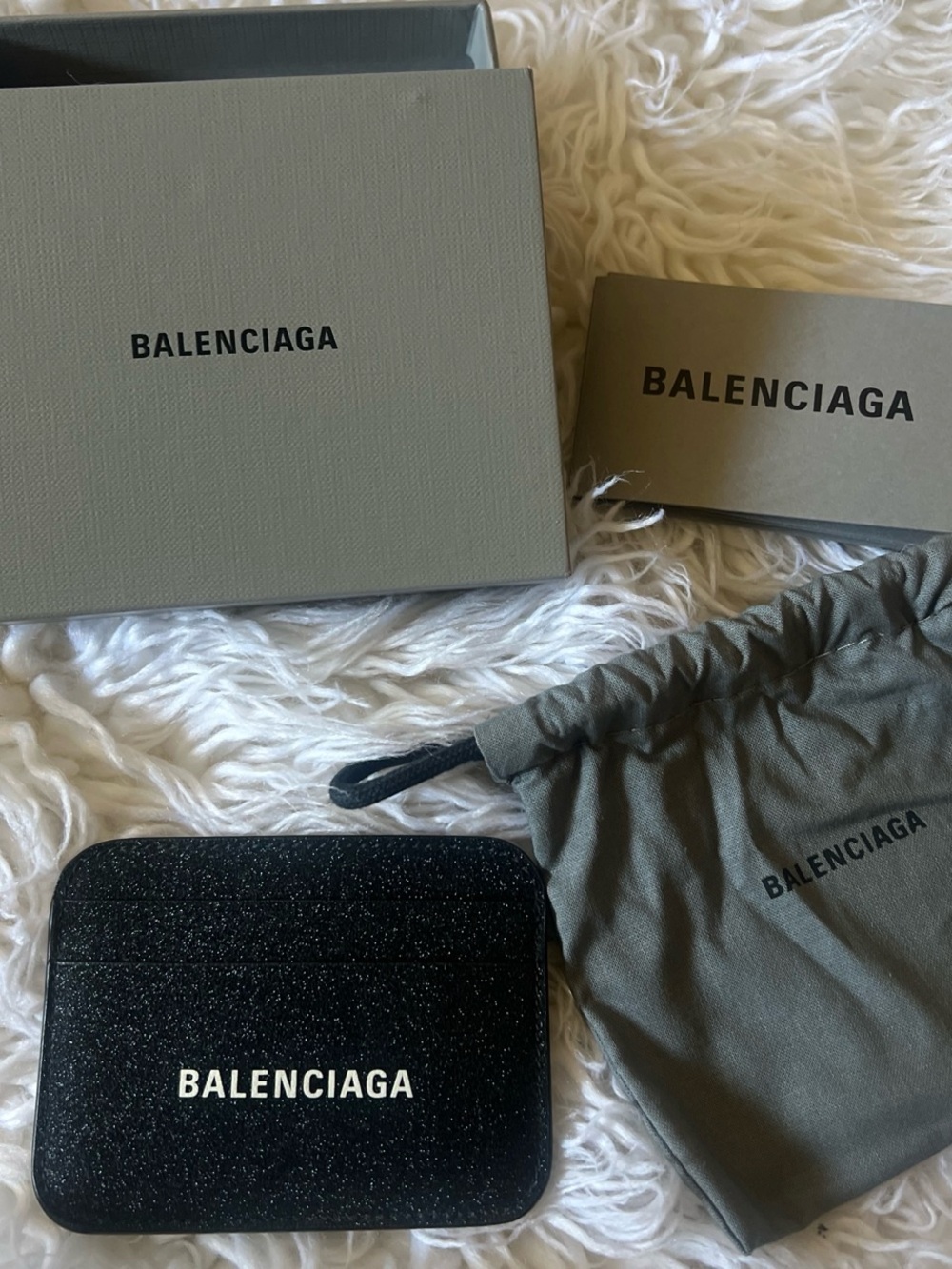 Balenciaga Black Glitter Cardholder